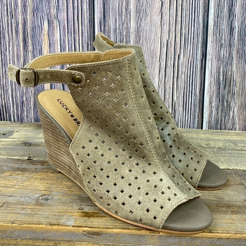 Lucky Brand Tan Wedges- Size 9.5